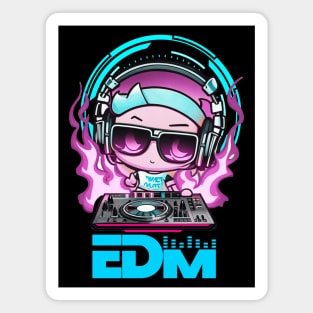 EDM Hibiscus DJ! Ultra Blue/Pink Magnet